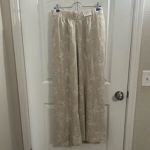 Abercrombie & Fitch Wide Leg Ultra high rise linen pants size 18